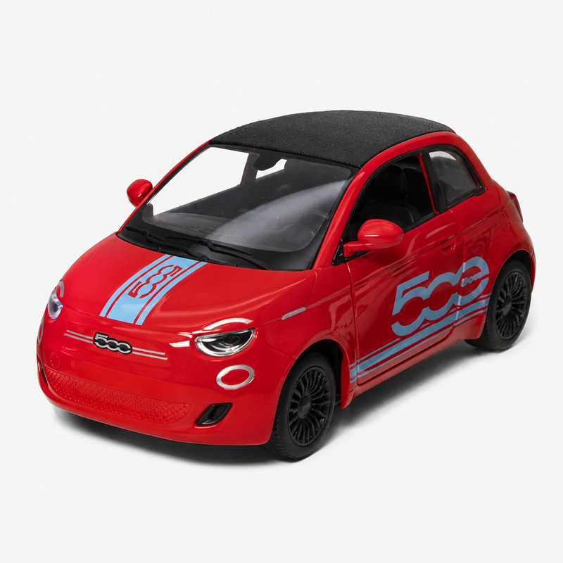 Метална количка 5" Fiat 500e (Livery Edition) с цвят Син|Черен|Червен|Бял и код на продукта: 52137